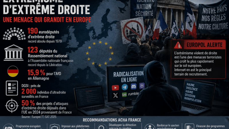 L&rsquo;extrémisme  en Europe : recrutement et influence sur Internet